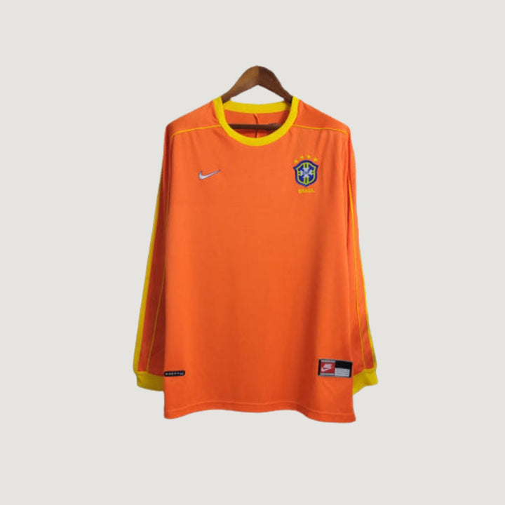 Brésil – Maillot Gardien Rétro Manches Longues 1998 – Orange