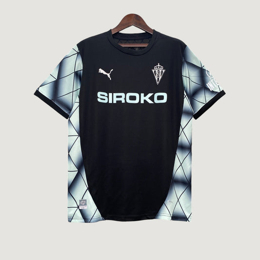 Sporting Gijón - Maillot Extérieur 24/25 - Noir, Blanc