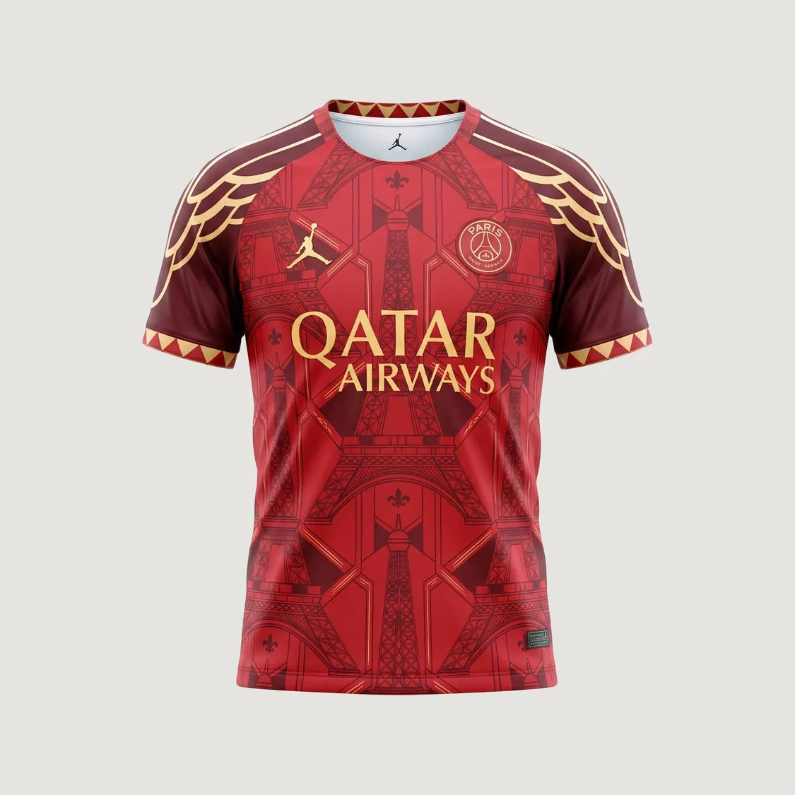 Paris Saint-Germain – Maillot Concept 2026-27 – Rouge, Bordeaux, Or – face