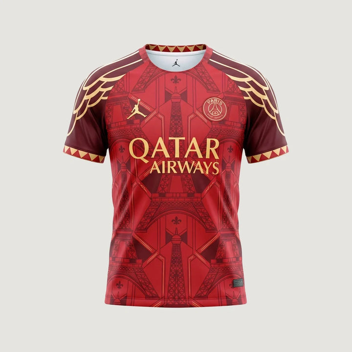Paris Saint-Germain – Maillot Concept 2026-27 – Rouge, Bordeaux, Or – face