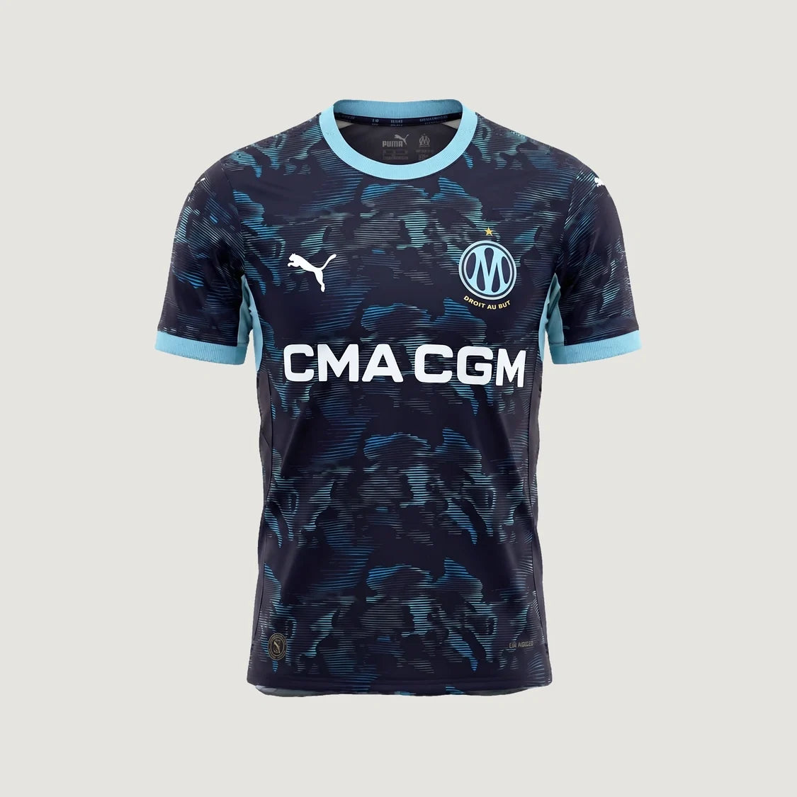Olympique de Marseille – Maillot Extérieur 2026-27 – Marine, Bleu ciel – face