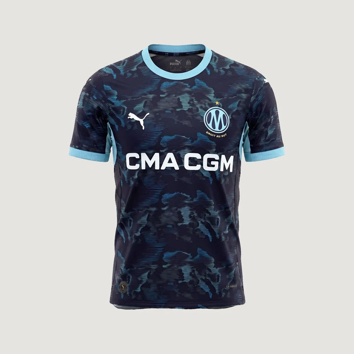 Olympique de Marseille – Maillot Extérieur 2026-27 – Marine, Bleu ciel – face