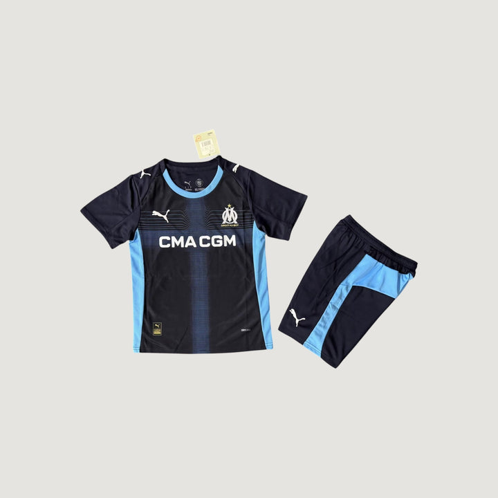 Olympique de Marseille – Maillot Extérieur Enfant 25/26 – Noir & Bleu