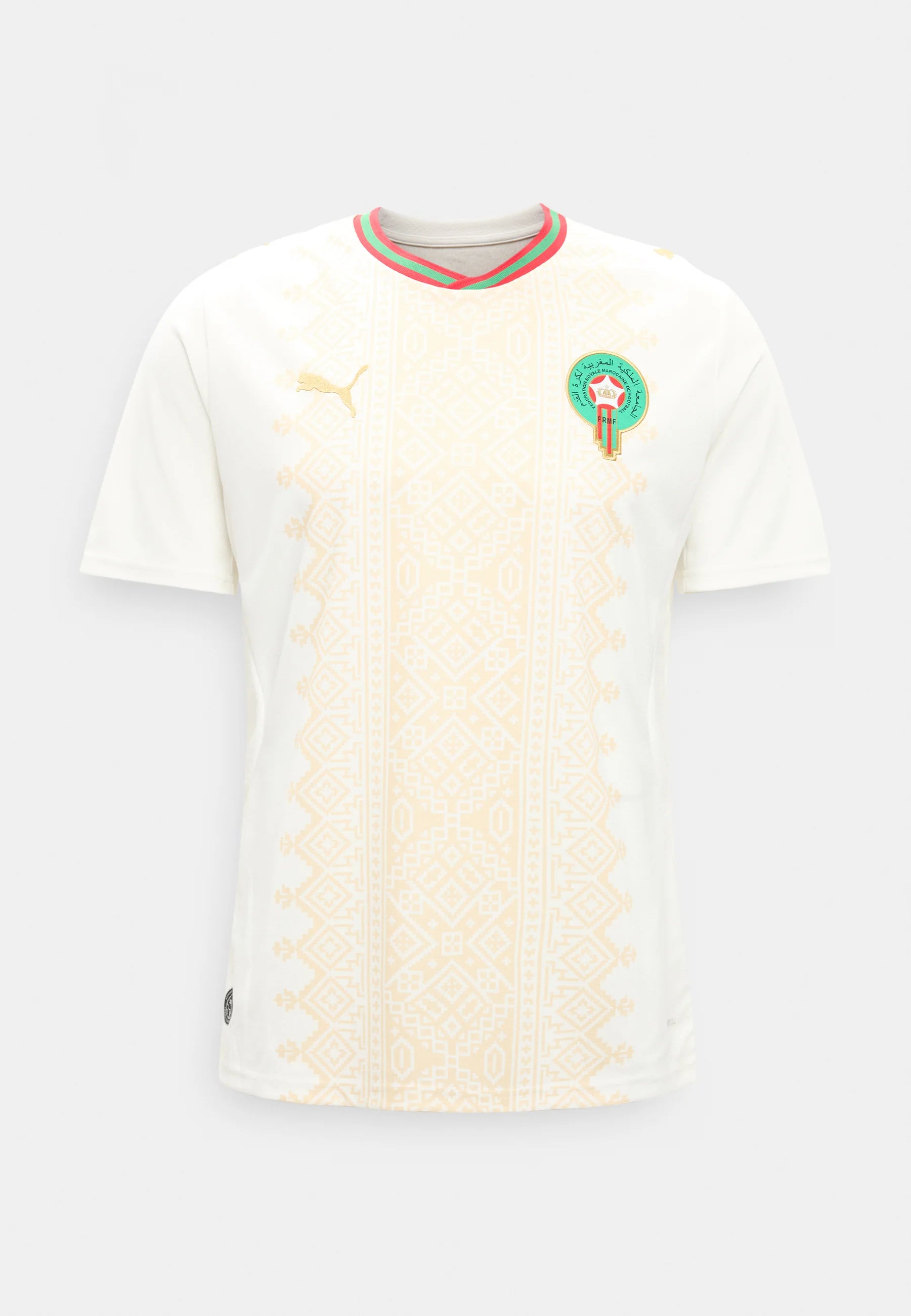 Maillot Maroc Extérieur 2026 - Blanc / Doré