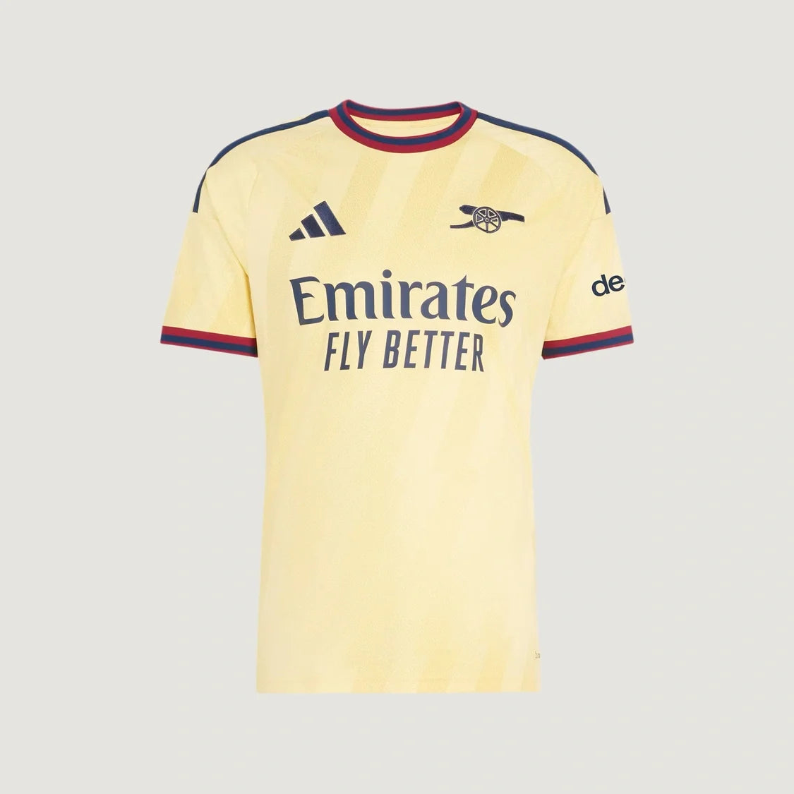 Arsenal FC – Maillot Third 2026/27 – Jaune pâle, Bleu marine, Rouge – face
